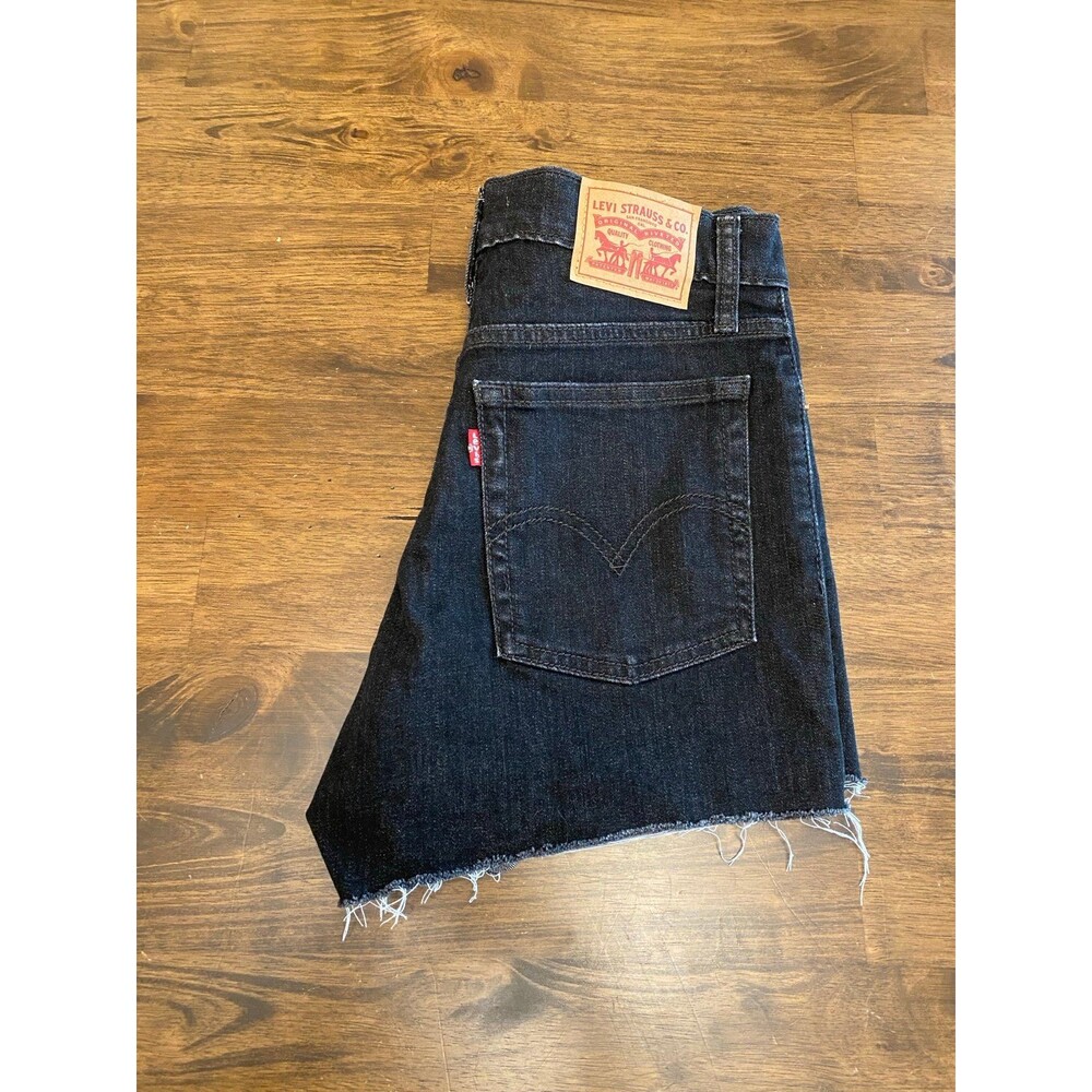 Levi High Rise Shorts Denim Size 28, Black / Dark Wash Women's Shorts